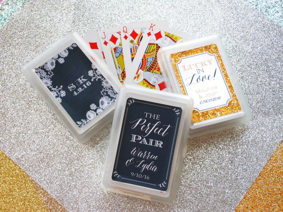 SET of 10 Custom Playing Card Wedding Favor Personalized