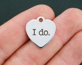 Marriage Stainless Steel Charm - I Do - Exclusive Line - Quantity Options - BFS652