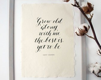 Cotton Anniversary Gift. Grow old along with me. Romantic Gift. Second Anniversary. Paper Anniversary. Gift to wife. Husband Anniversary.