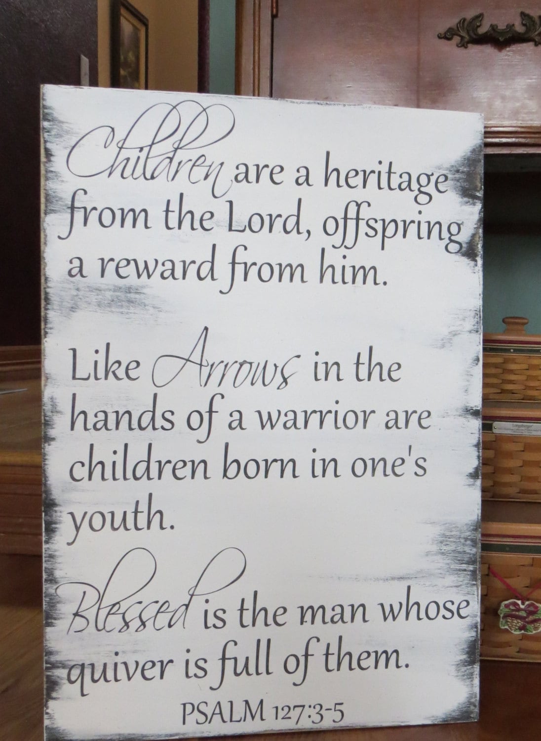 Children Are A Heritage From the LordRustic Biblical Sign