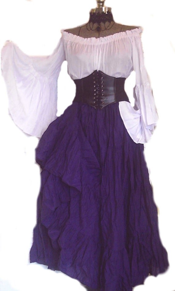 Renaissance Dress Pirate Corset Gypsy Chemise Outfit Waist