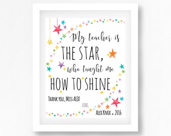 Daycare Teacher Gift, End of Year Teacher Gift, Thank You Teacher, Personalised Teacher Gift, Teacher Appreciation Gift, Teacher Print