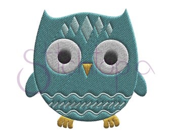 Forest Animals Owl Embroidery Design - 7 sizes 10 Formats PES DST - Filled Digital Machine Embroidery Design - Instant Download Files