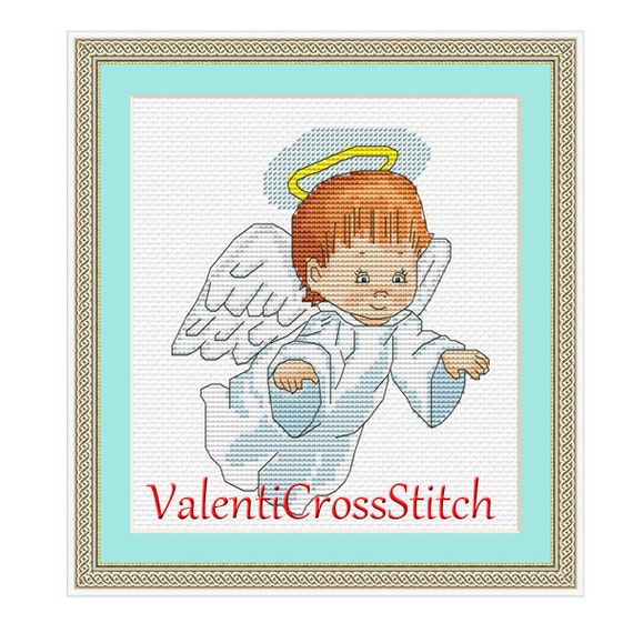 Baby Angel Cross Stitch Pattern- Baby Cross Stitch - Angel ...