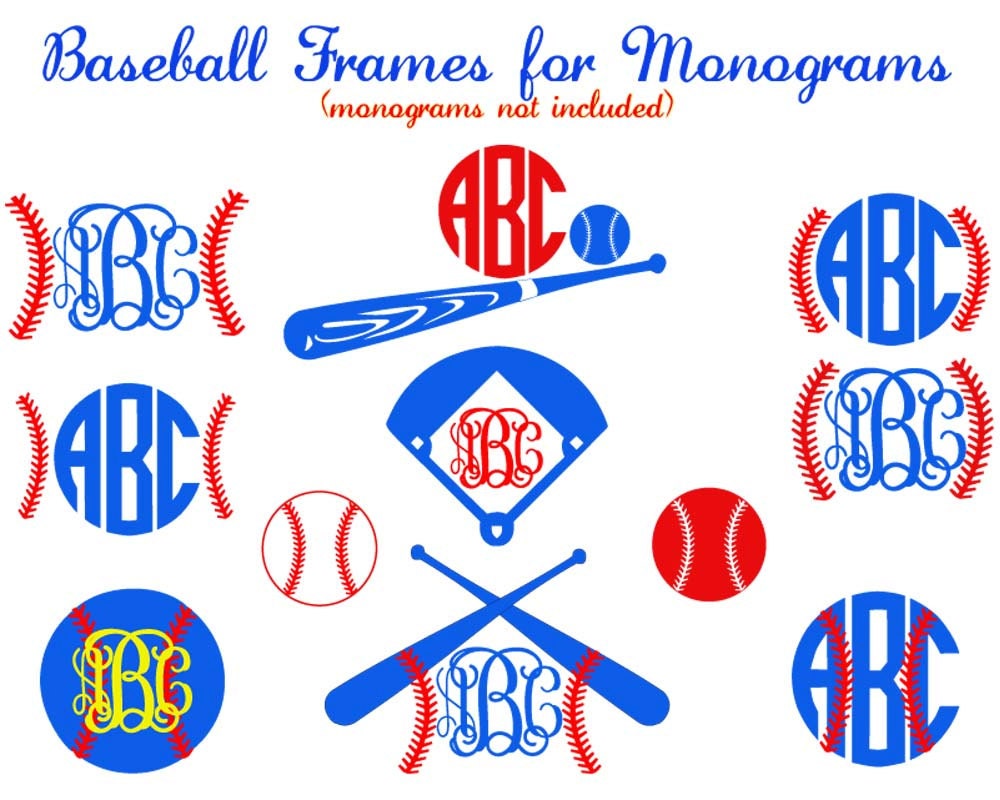 Baseball Frames for Monograms SVG DXF EPS for Cricut