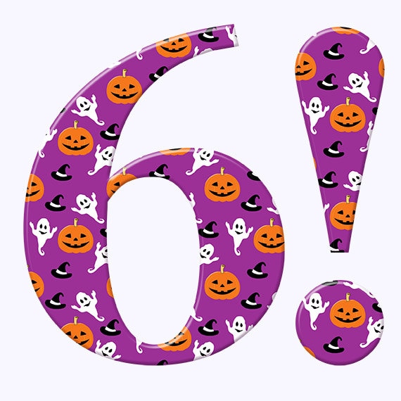 Halloween alphabet clipart, spooky lilac font with large ...