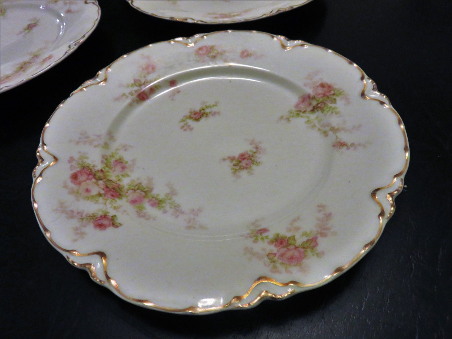 Haviland Limoges Rose Pattern Bread and Butter Dessert Plate, Double ...