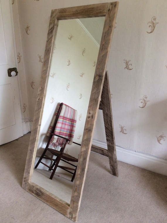 Rustic Full Length Mirror wall mounted or with stand made from - Rustic Full Length Mirror wall mounted or with stand made from reclaimed  pallet wood