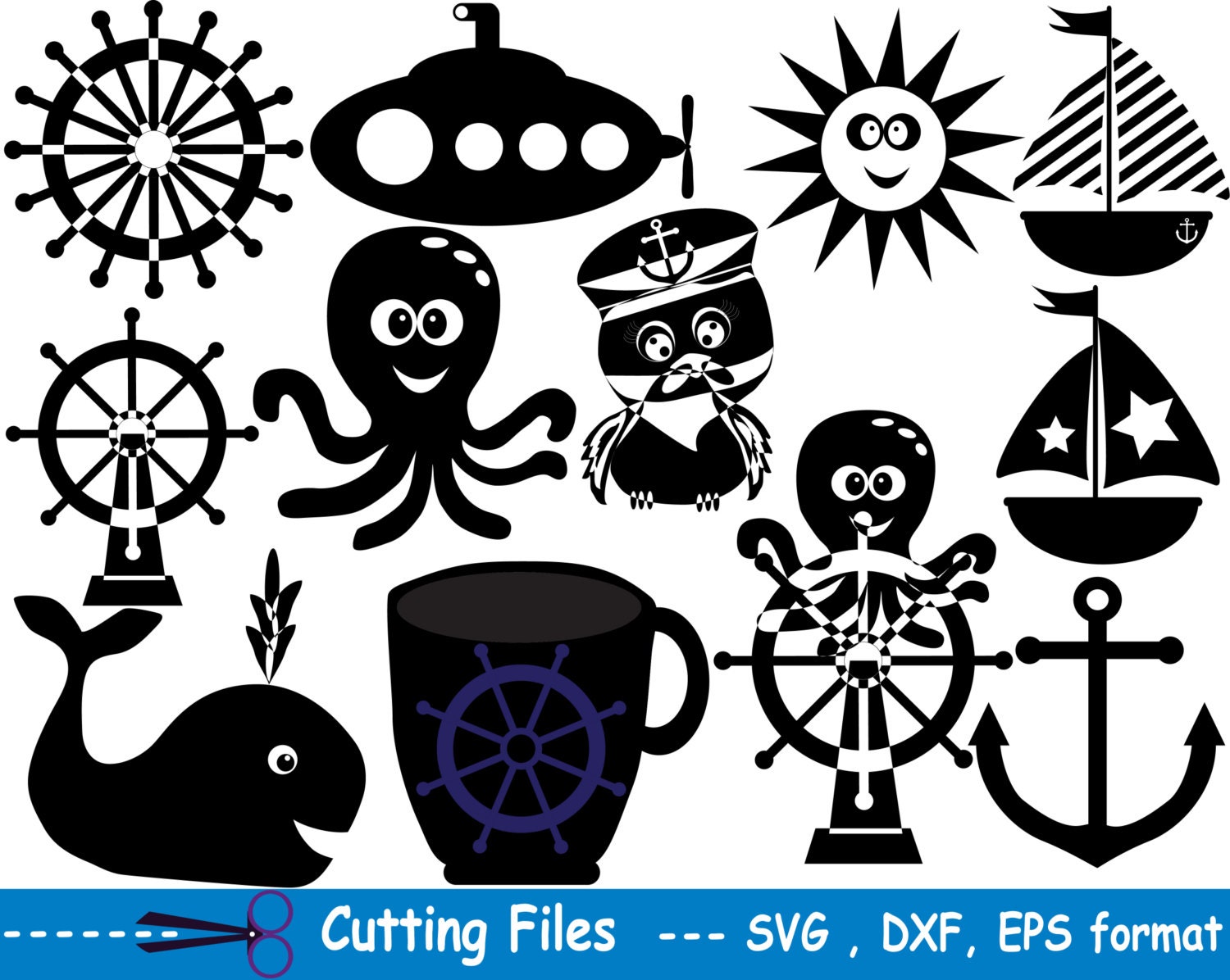 Download Cutting files SVG DXFEPS Nautical Navy Vinyl cut