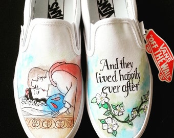 Disney Snow White and Prince Charming Happily Ever After Custom Made Shoes