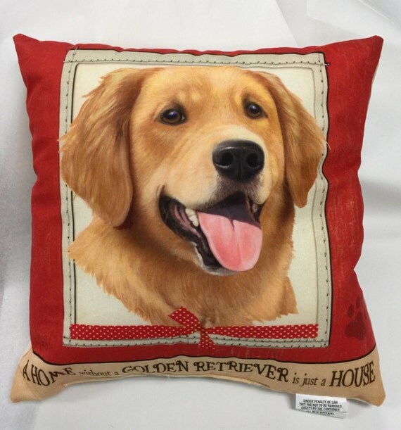 pottery barn golden retriever pillow