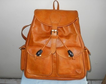 Brown Leather Backpack