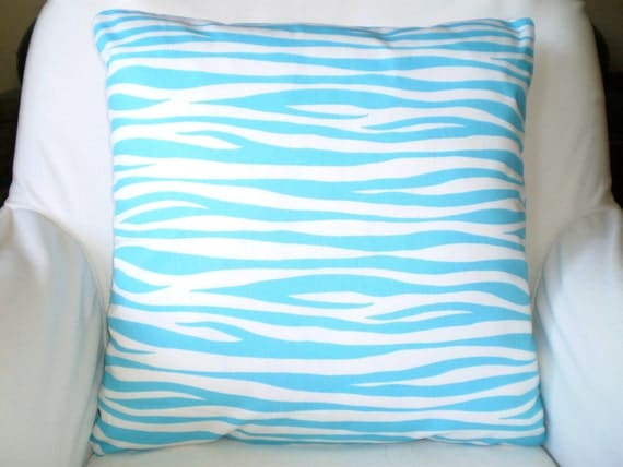 Aqua Stripe Pillow Covers Decorative Throw by PillowCushionCovers