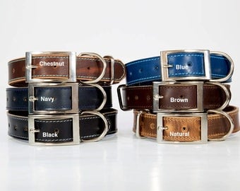 Premium Dog Collar Leather Dog Collar High Quality Dog Collar Heavy Duty Dog Collar Horween Leather Dog Collar Personalized Dog Collar