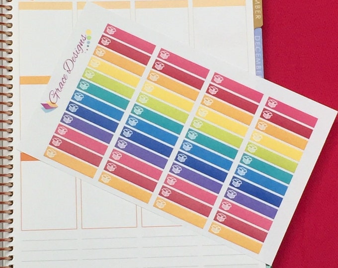 Package Stickers Little Extras Headers / Planner Stickers / (48 Count) Rainbow Collection | for use with ERIN CONDREN LifePlanner