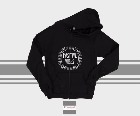 Items Similar To Positive Vibes Hoodie Motivational Unisex Pull Over