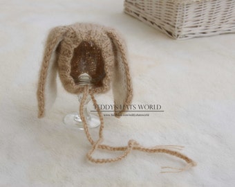 Newborn Baby Bunny Hat, Bunny Bonnet, Baby Easter Hat, Baby Bunny Hat, Newborn Knitted PHOTO PROP, Funny Hat for Newborn