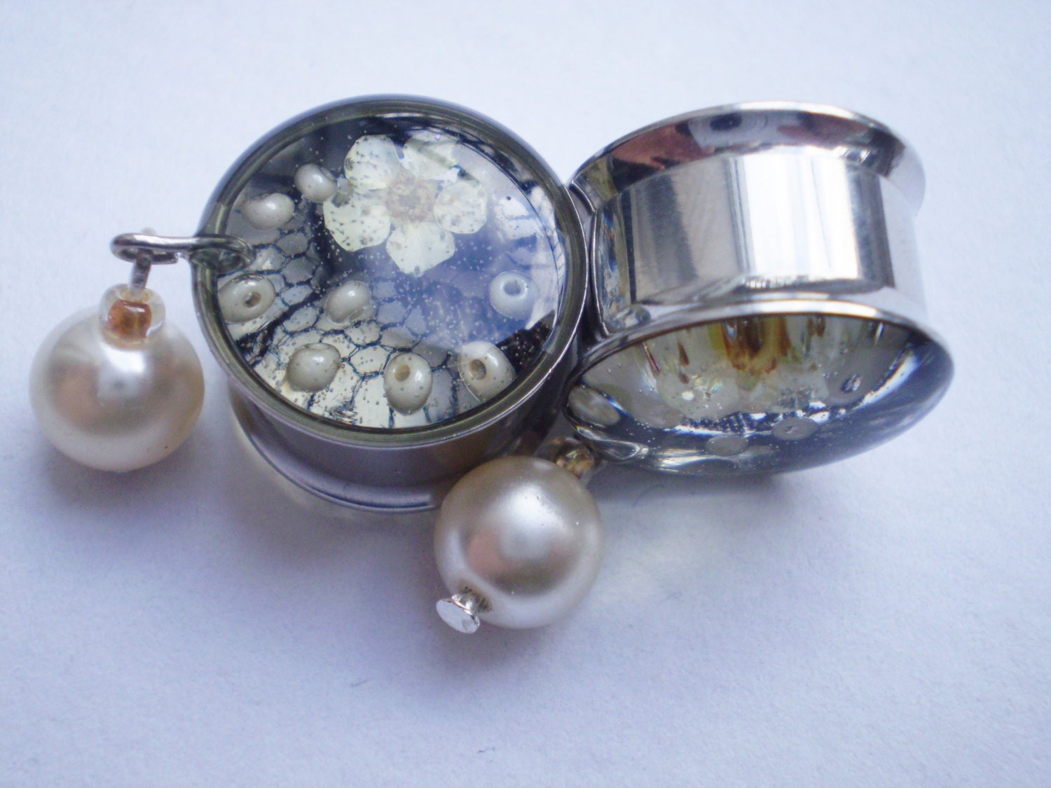 Wedding Gauges Dangle Plugs Bridal / Prom Gauges by HandmadeAt62