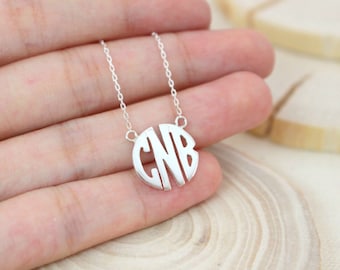 40% OFF Dainty Block Monogram Necklace • Custom Name Necklace • Monogram Necklace • Initial Necklace • Bridesmaid Gift • Wedding Gift • NH09