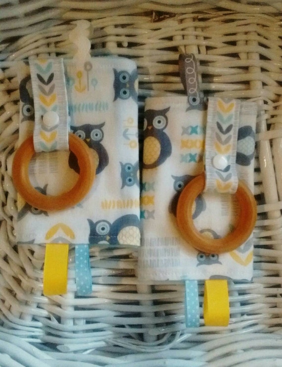 Baby Carrier Strap Covers with Teething Rings Drool Pads Suck Pads