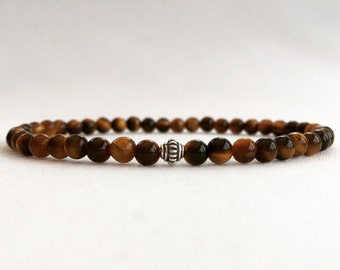 Tiger eye bracelet, Tigers eye stacking bracelet, Mens Tiger's eye bracelet, Men's bracelet, gift for him, fiancé gift, boyfriend gift, dad