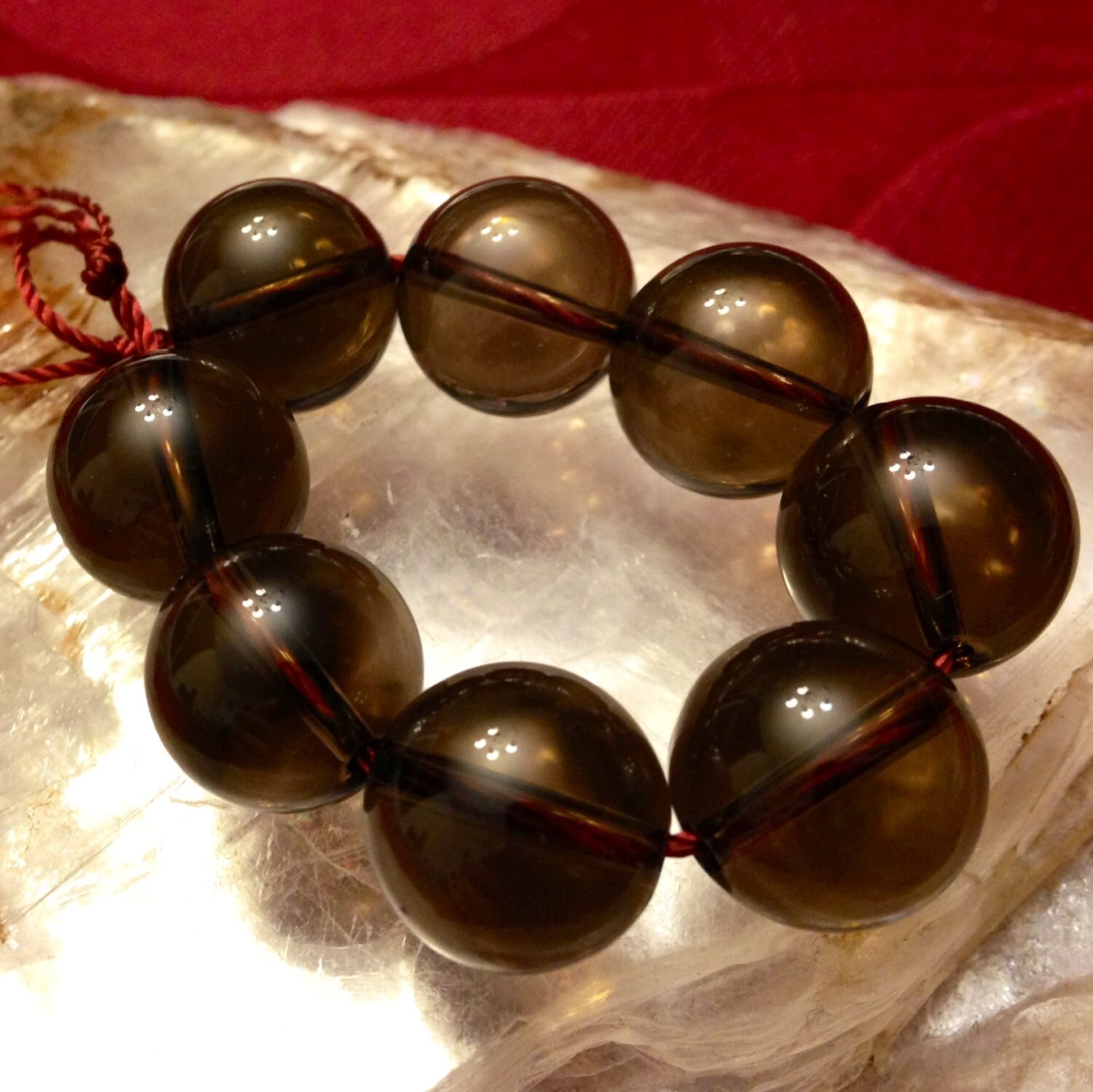 Large Smokey Quartz beads 12mm 8 beads by SacredCrystalsShop