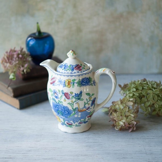 Rare Masons Regency Hot Water Jug with Lid Made in England