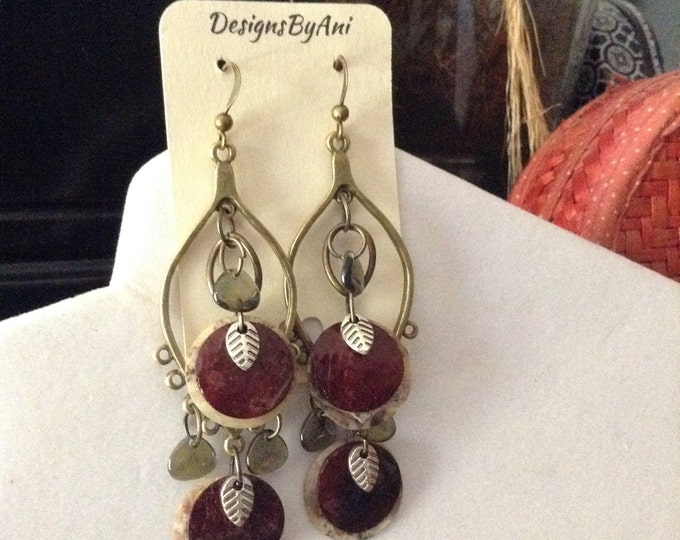 Shell / Czech Glass Earrings