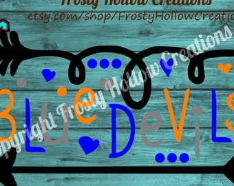 Blue devils cutting file SVG, DXF, EPS, png instant download