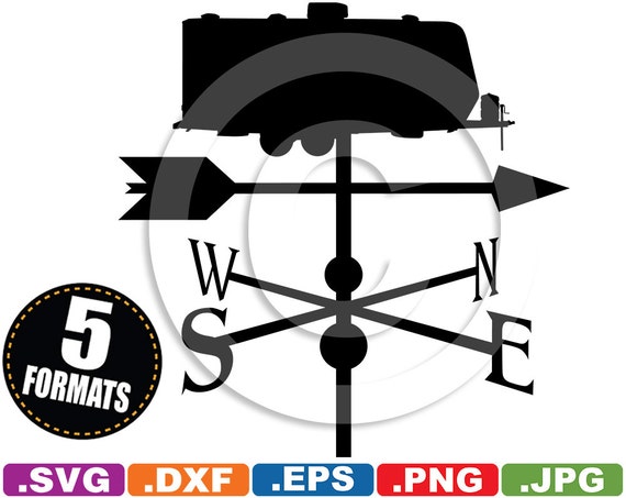 Download Travel Trailer / Camper Weather Vane Image svg & dxf vinyl