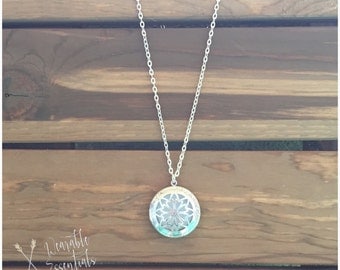 Essential Oil Diffuser Necklace, 32mm Silver