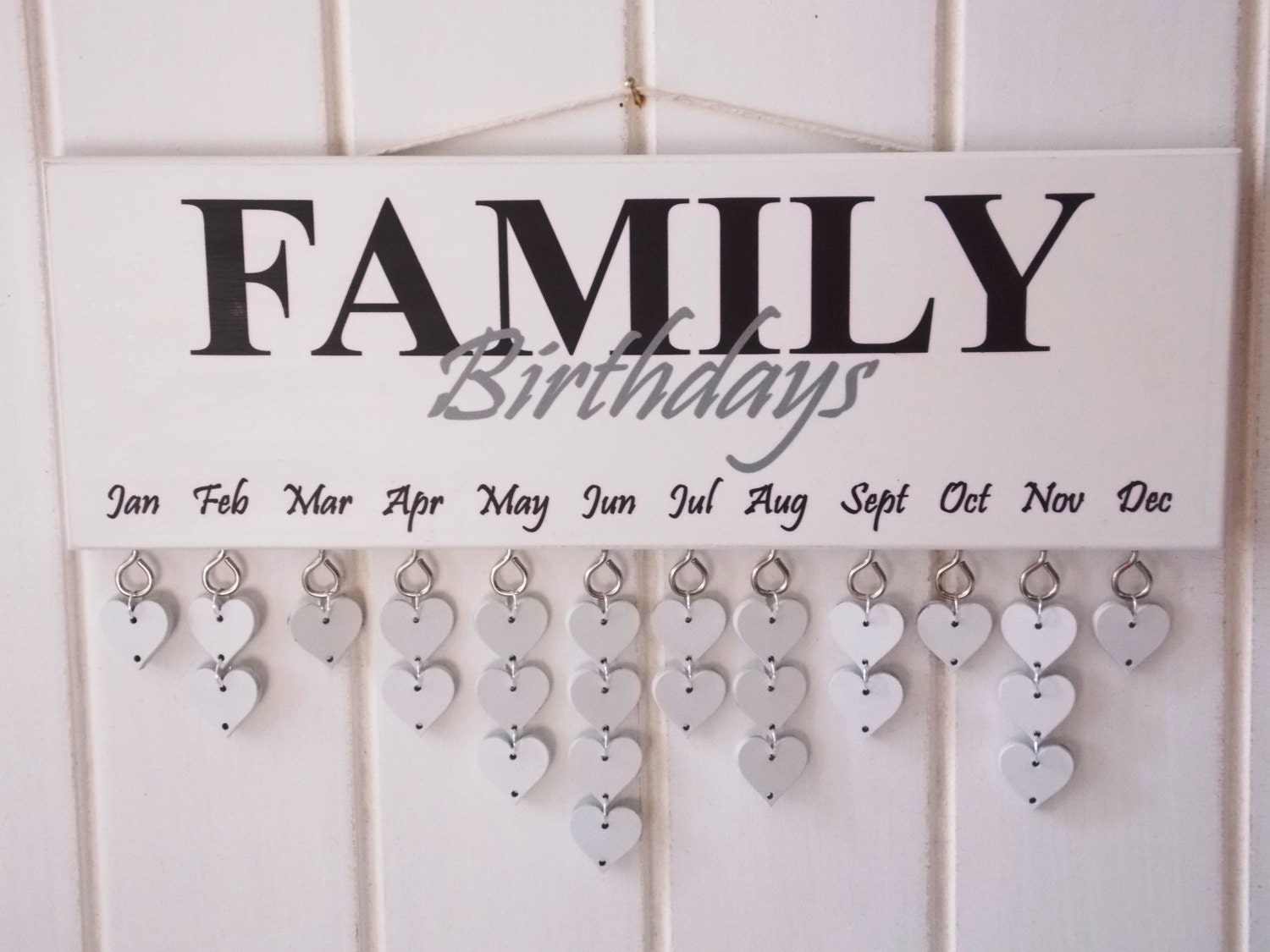 Family Birthday Reminder Plaque Board Calendar Gift