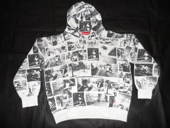 rare authentic hoodie supreme all over print skateboard surf
