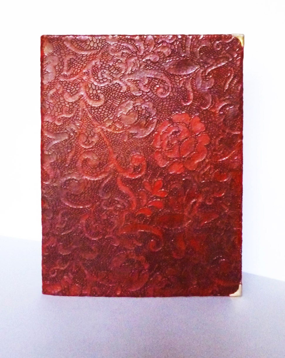 Ring Binder A4 Large leather journal Red leather folder