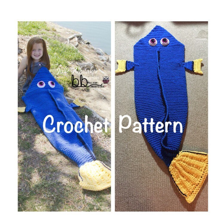 Dory Cocoon Blanket PATTERN ONLY Crochet Child and Adult
