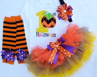 First birthday outfit girl,My first Halloween outfit,1st Birthday Outfit,Pumpkin Outfit ,Cake Smash outfit girl,My 1st Thanksgiving Outfit