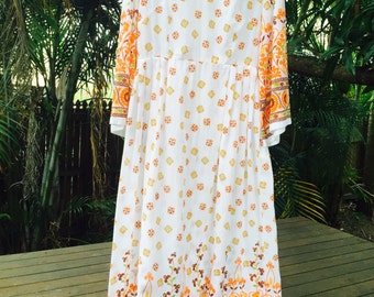 Vintage 70s Indian print dress