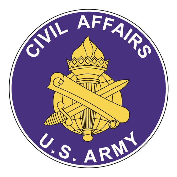 US Army Civil Affairs Plaque Patch Decal on 3M Reflective