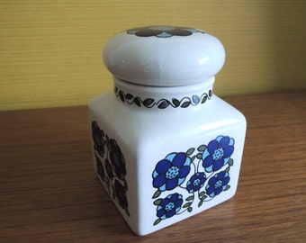 Blue Flowery Original 60s Taunton Vale Kitchen Container / Canister / Pot / Jar