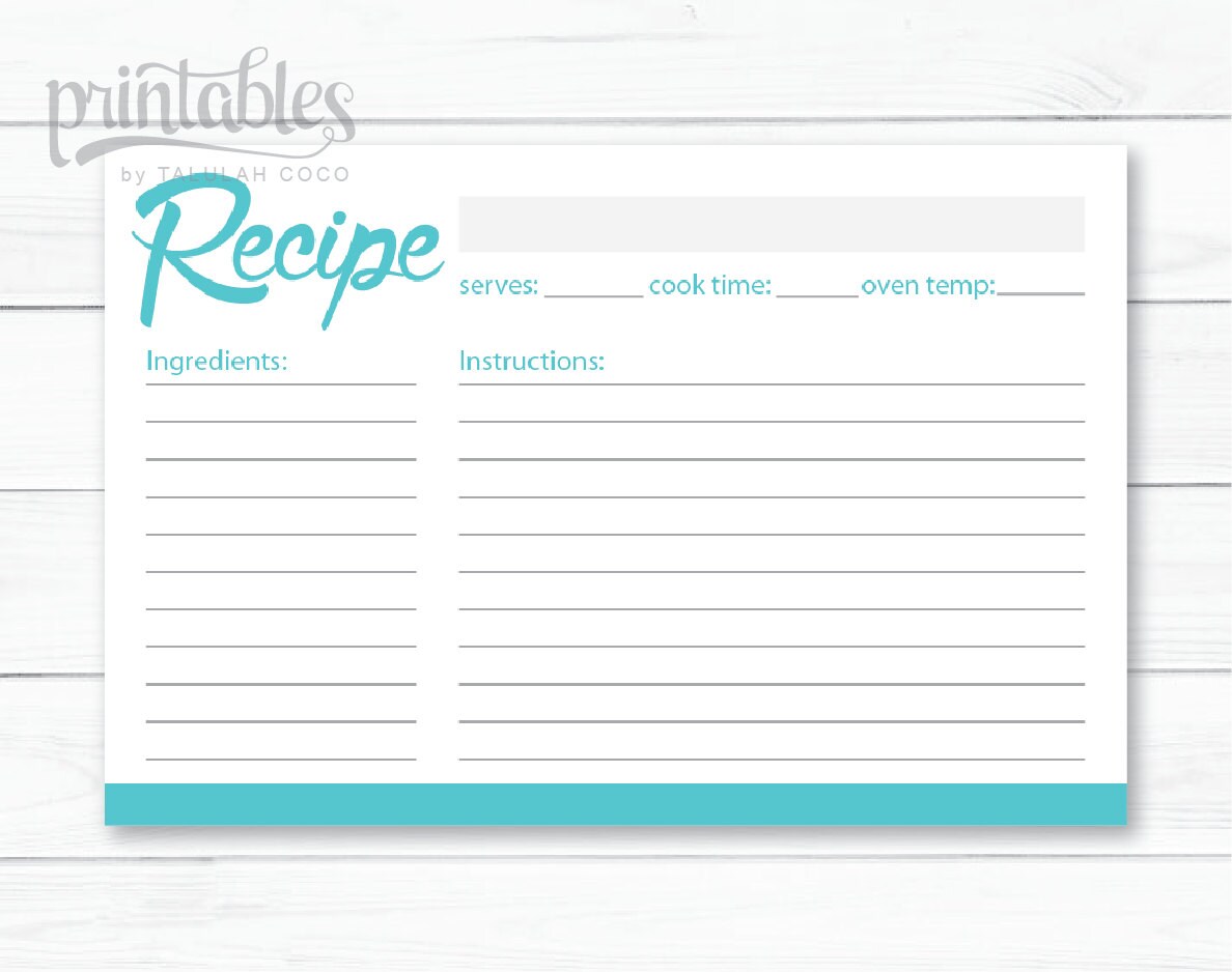 editable 4x6 recipe card template for word free