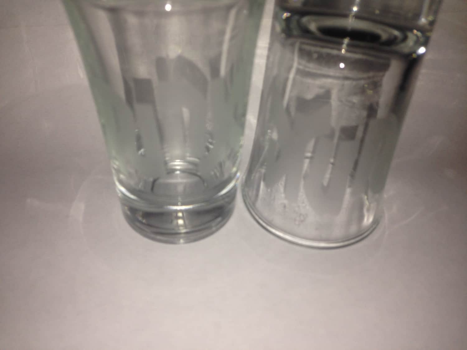 Custom etched shot glasses wedding party by BruckelmyerDesigns