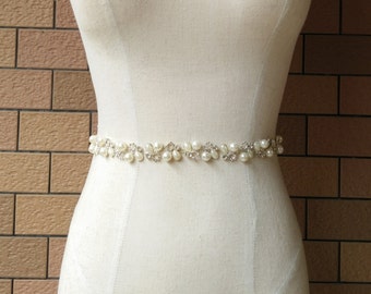 Bridal Belt, Pearl Belt, Bridesmaid Belt,Wedding Belt,Crystal Sash Belt, Sash Belt, Wedding Sash, Bridal Sash, Bridal Sash Belt 580