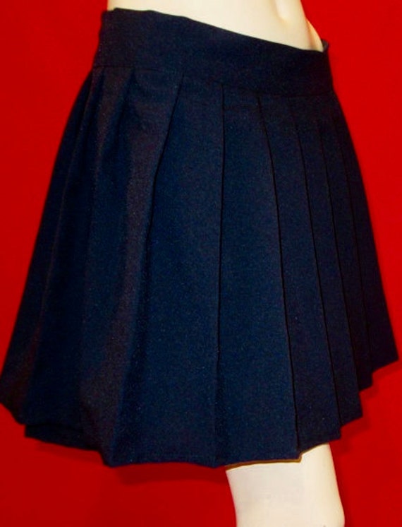 Navy Blue Pleated SkirtSchool Girl Pleated SkirtSchool