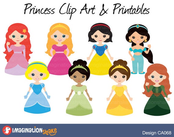 Princesses Clip Art Printables Set / Disney by ImaginationShake