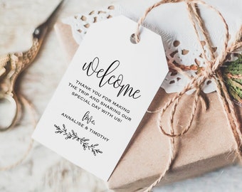 Welcome Tag, Wedding Welcome Bag Tag, Wedding Welcome Gift Tags, Welcome Tags, Welcome Bag Tag, Favor, PDF Instant Download #BPB202_24