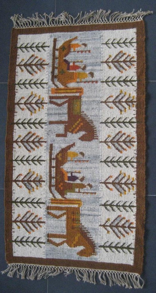 Polish handwoven Kilim '70s Sleigh