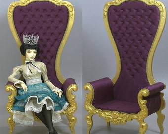 BJD Doll Armchair 1/3 High Throne Rococo Royal Furniture