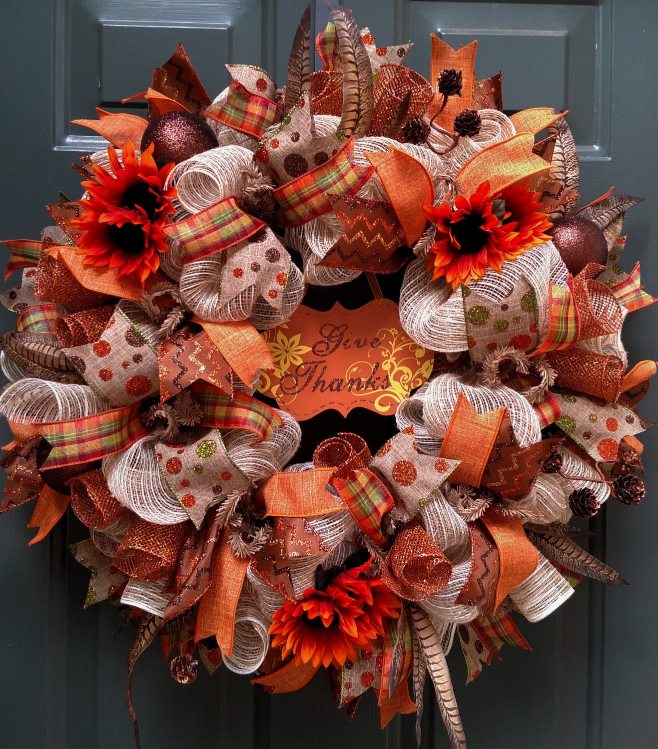 Fall Wreath Burlap Wreath Thanksgiving Wreath Door Wreath