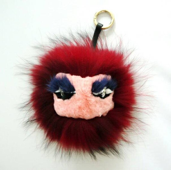 Sweetie Pink Plush Doll Red Hair Mink Fox Fur Monster Bugs