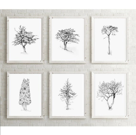 TRee art Tree drawing Giclee print Home Decor Wall by ZenInks